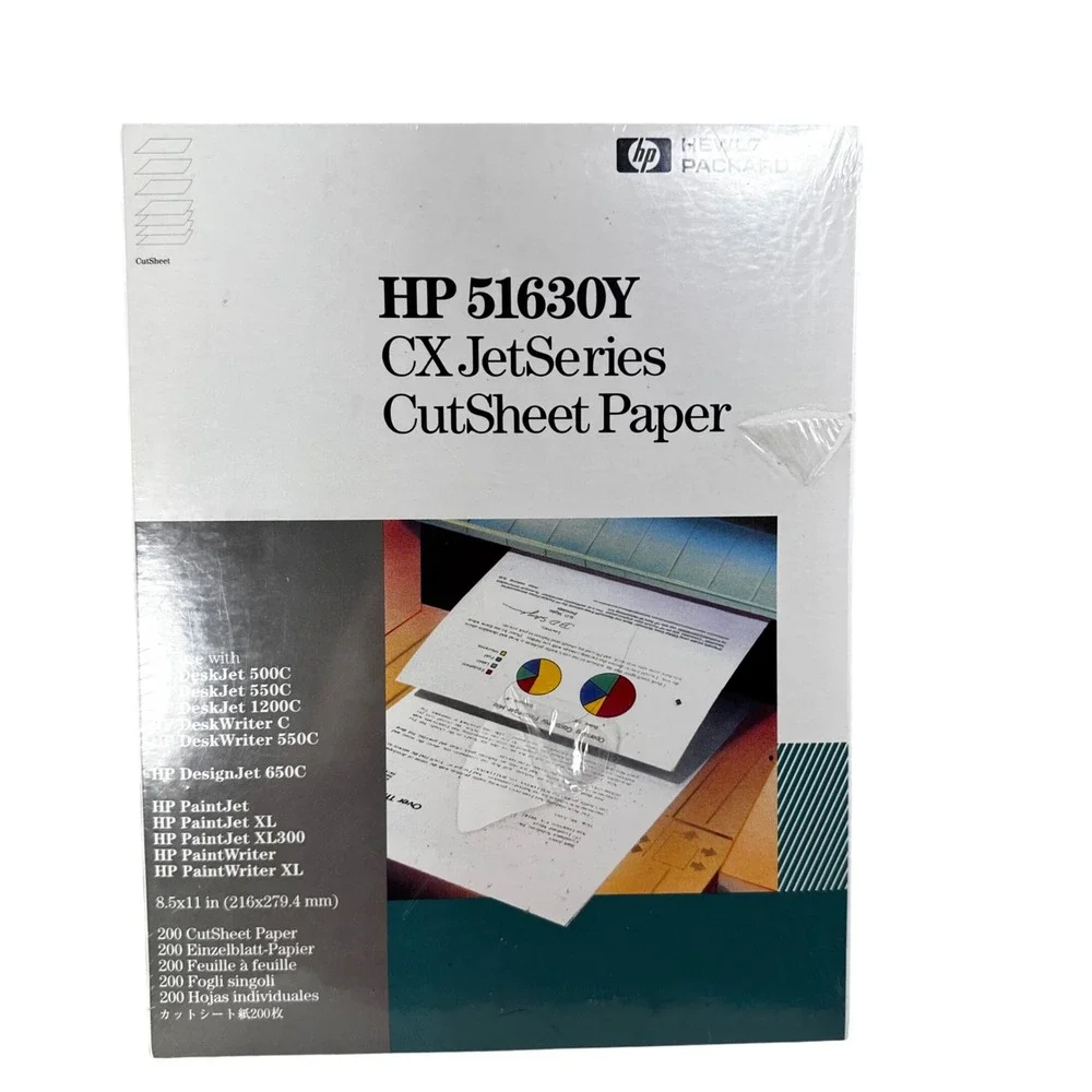 Vintage HP 51630Y CX JetSeries CutSheet‎ Paper 200 Sheets 8.5x11 NOS Sealed